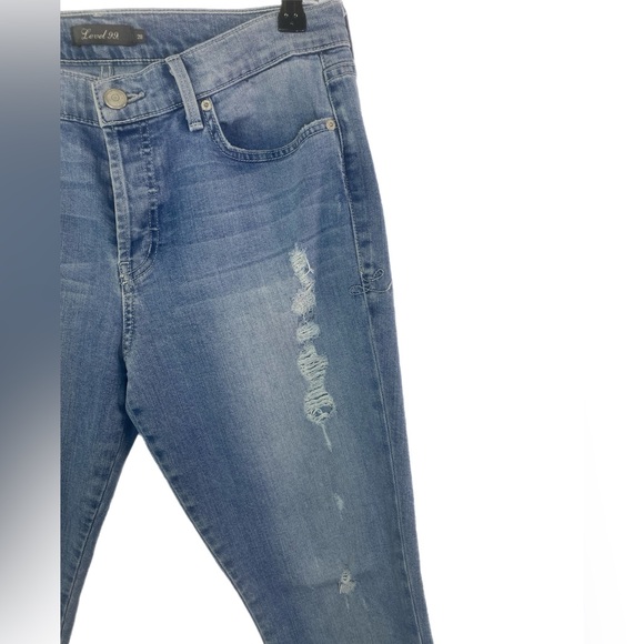 Level 99 Cropped Embroidered Hem Jeans - Picture 4 of 7